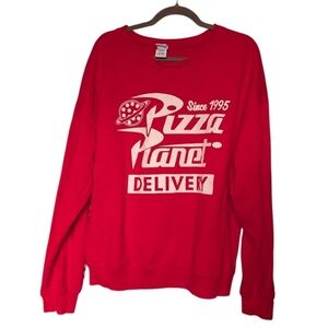 🎃 3XL • Disney • Toy Story PIZZA PLANET DELIVERY Red Crew Neck Sweater